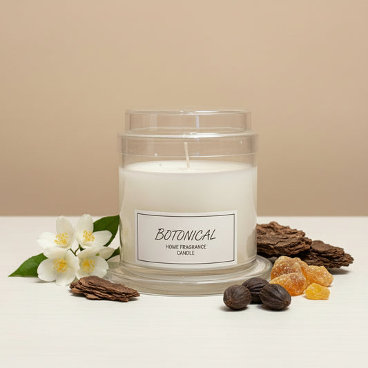 Botanical candle in glass