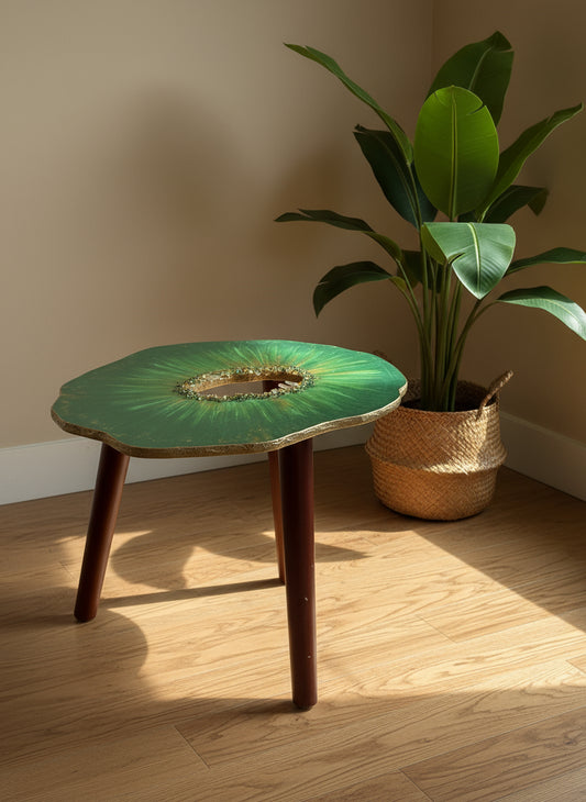 Green agate inspired coffee table #47