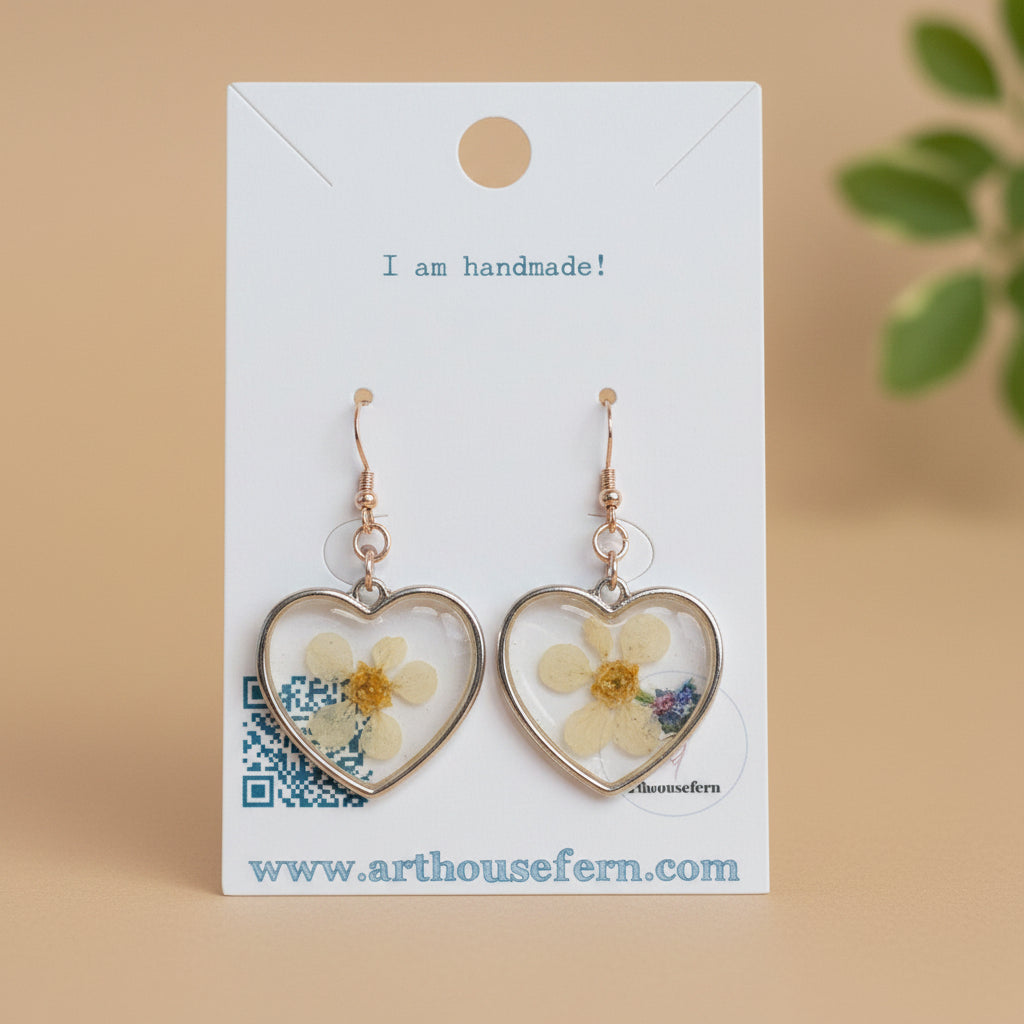 Flower filled earring wires 925 silver assorted RESIN SALE