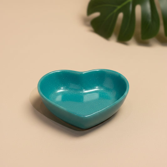 Aqua blue heart trinket RESIN SALE