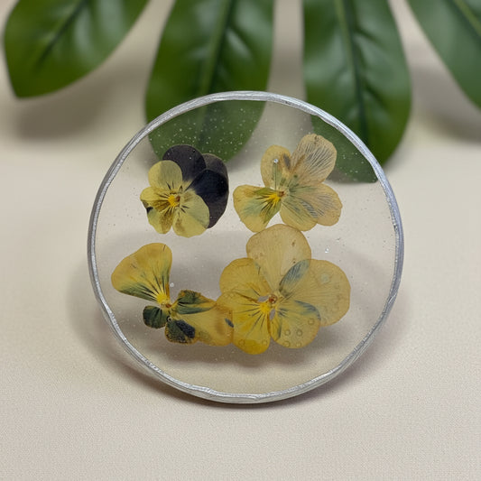 Flower filled round coaster RESIN SALE