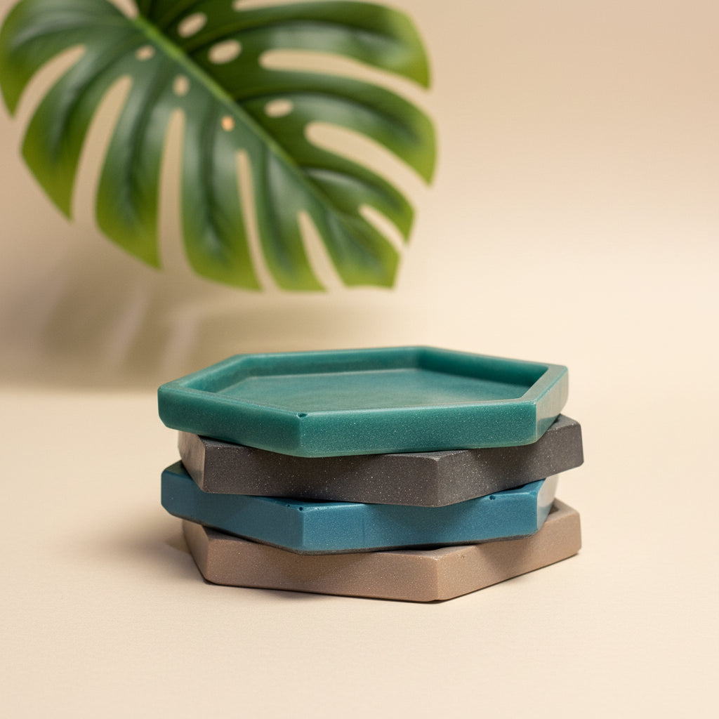 Hexagon Aqua blue assorted coaster RESIN SALE
