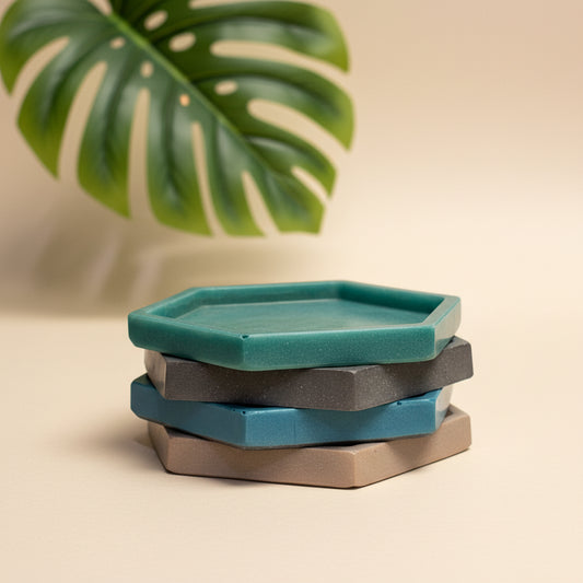 Hexagon Aqua blue assorted coaster RESIN SALE