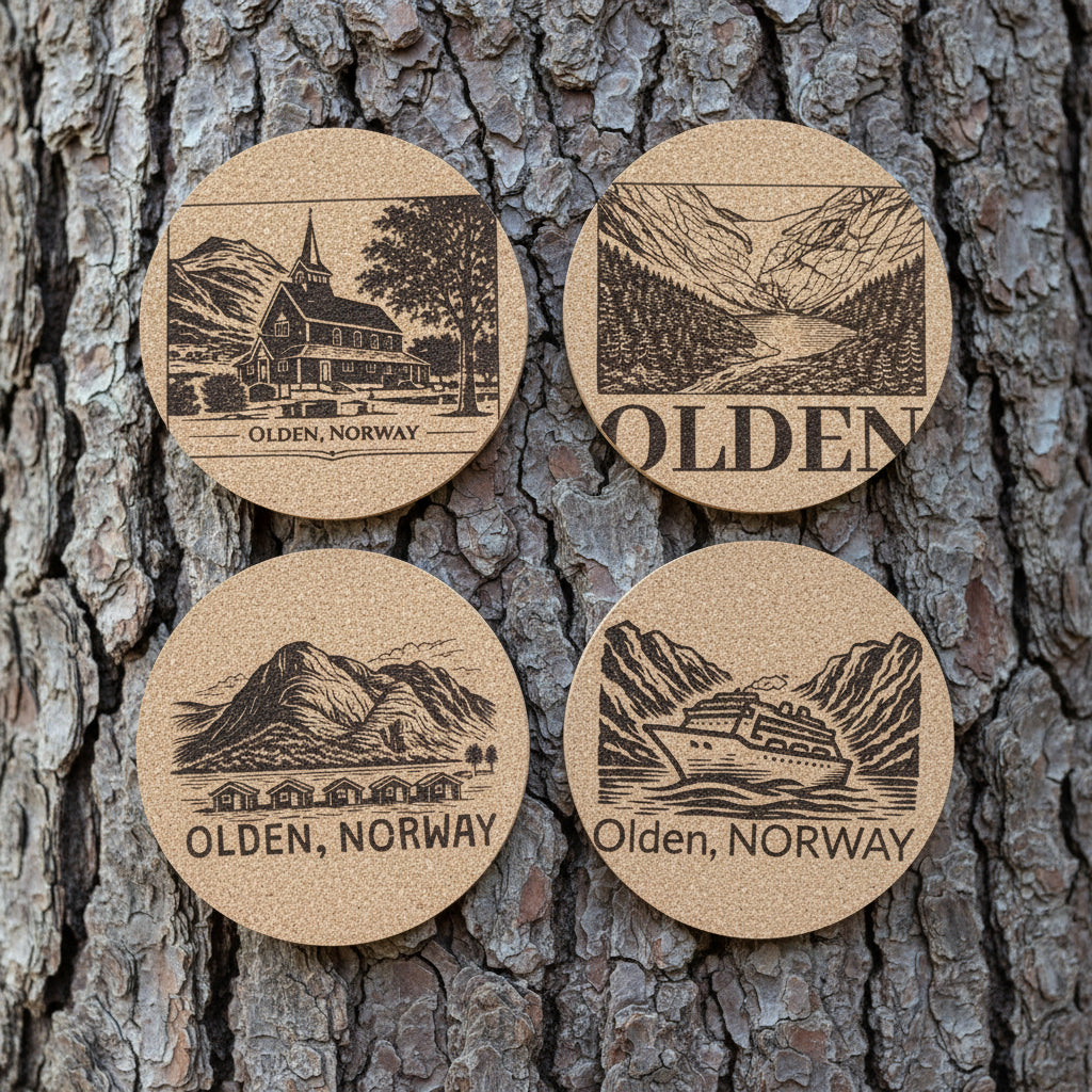 Cork Coasters set OLDEN 4pk