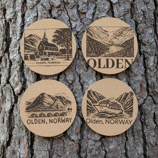 Cork Coasters set OLDEN 4pk
