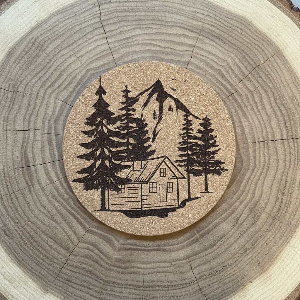 Cork Coaster Cabin lover 1pk