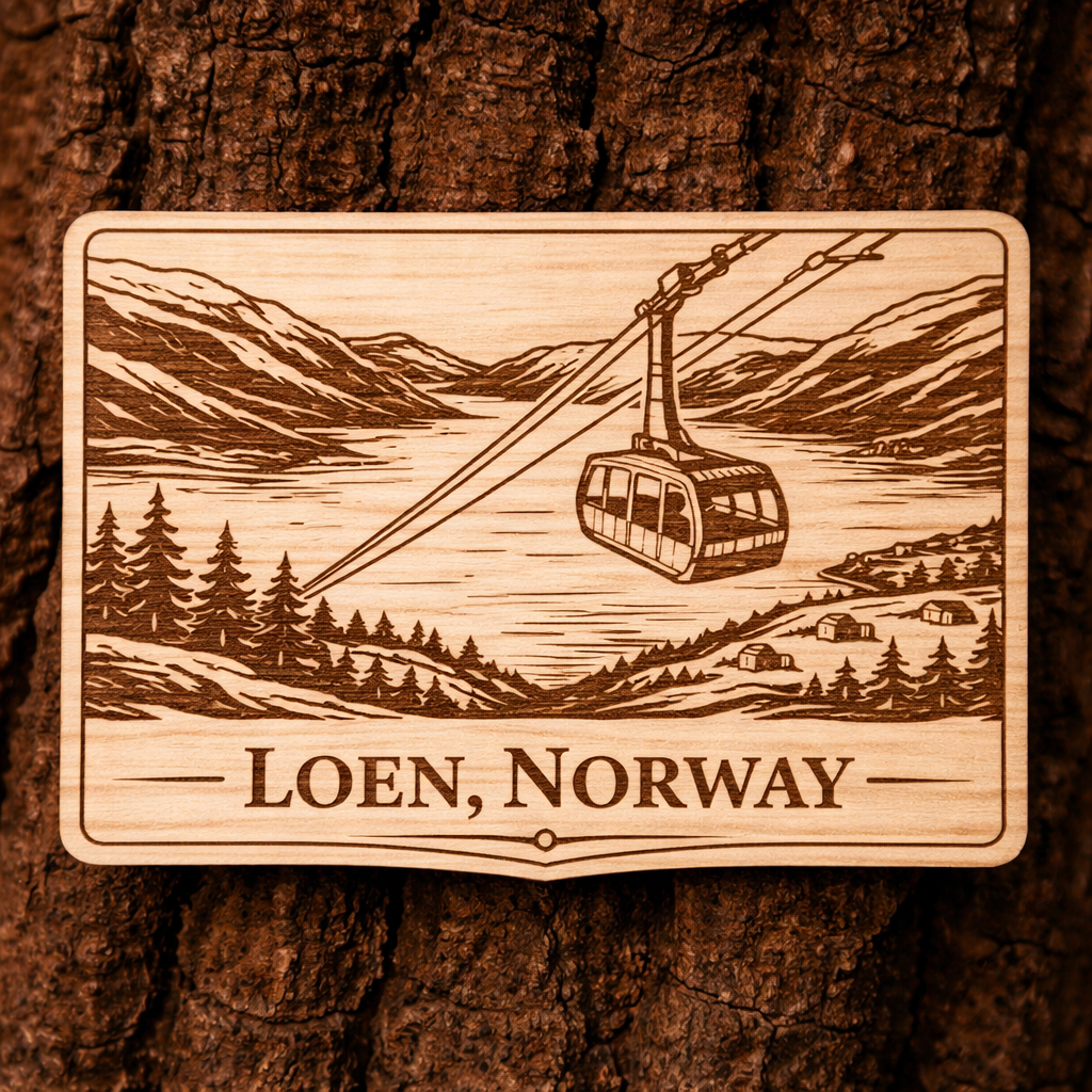 Loen Norway skylift 55x47mm magnet
