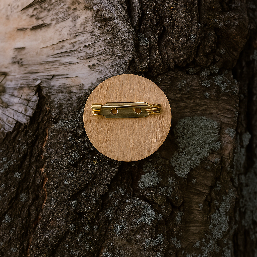 Deer by the river 30x30mm pin