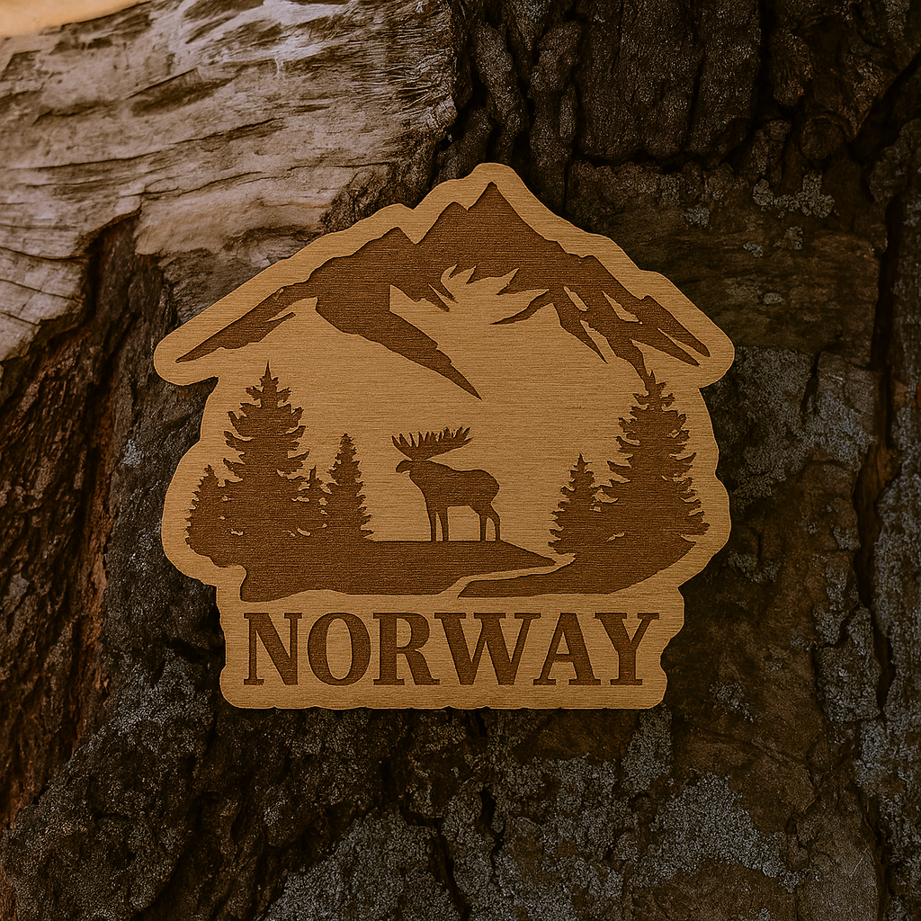 Norway with moose 50x44mm magnet