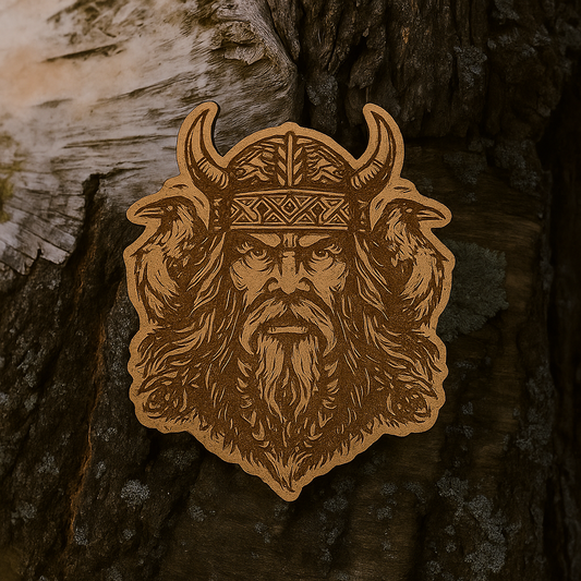 Odin with two ravens 30x23mm pin