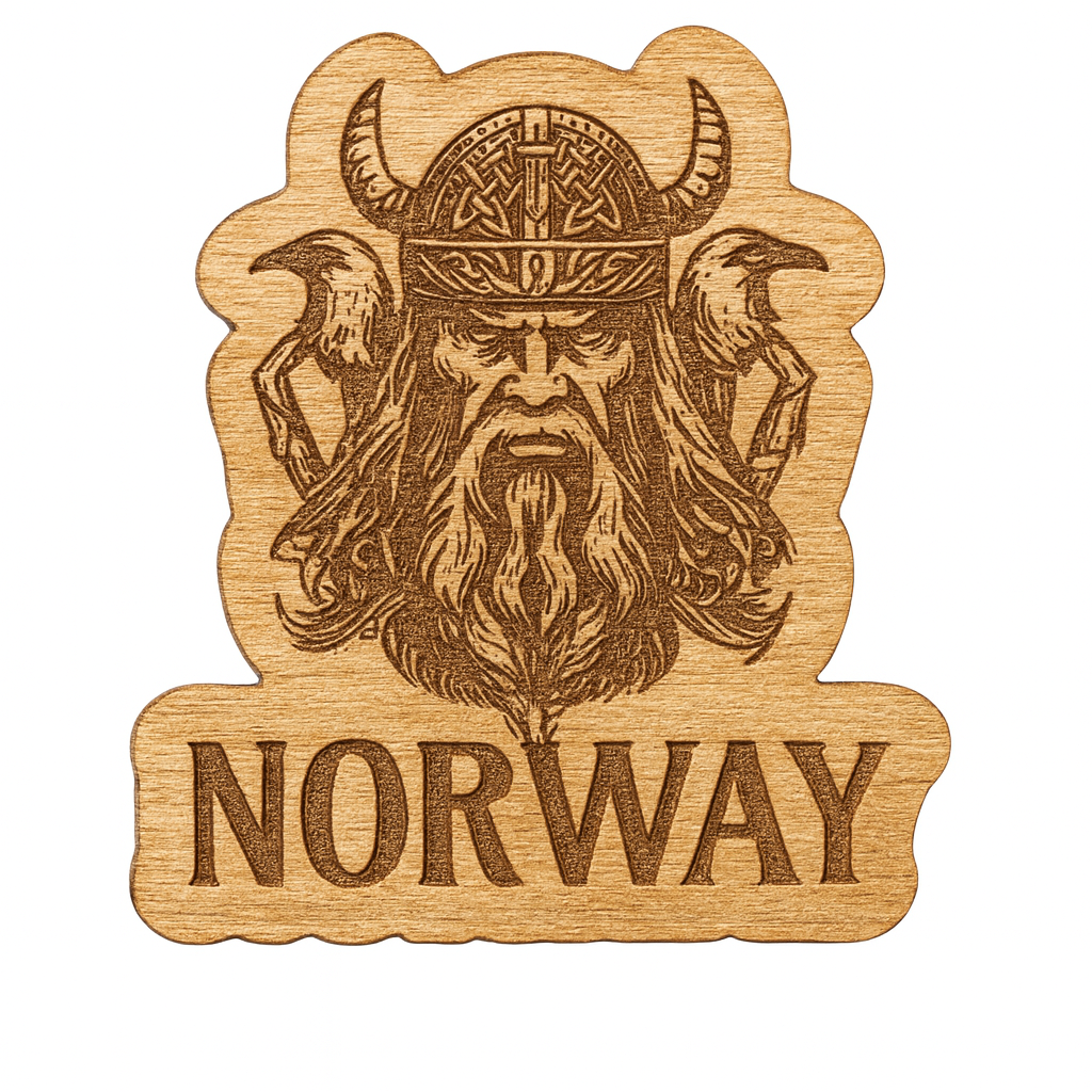 Odin with two ravens 46x54mm magnet