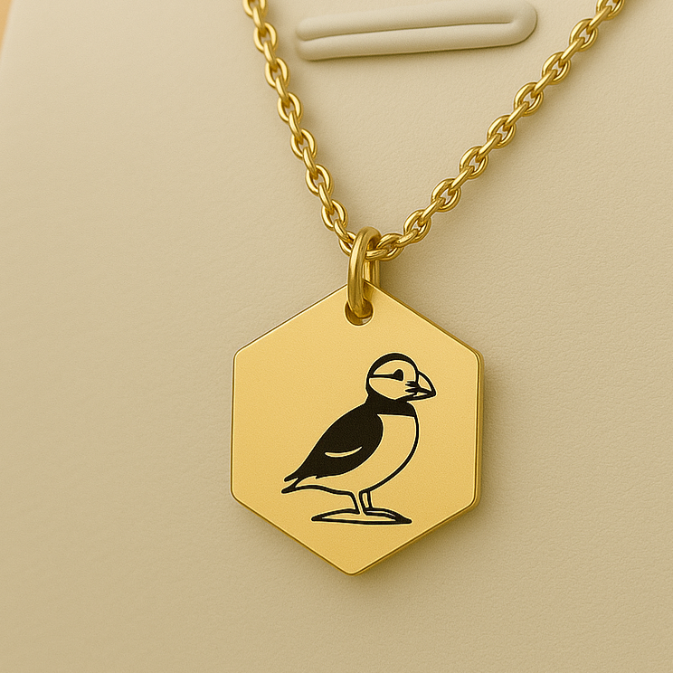 Puffin bird 13mm necklace - Stainless Steel
