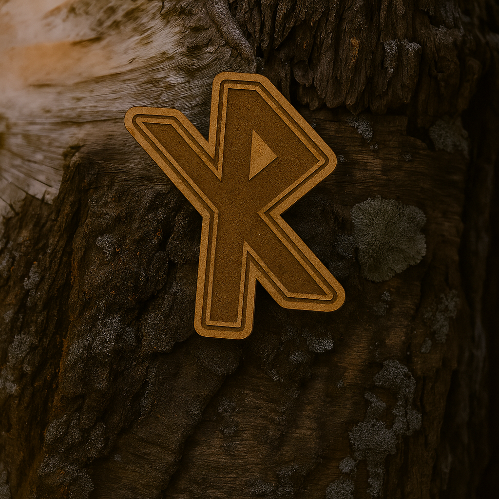 Safe travels rune 23x18mm pin
