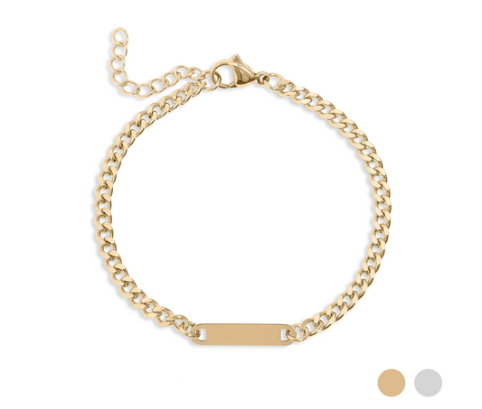 Bracelet with dog's name- Curb chain Stainless Steel