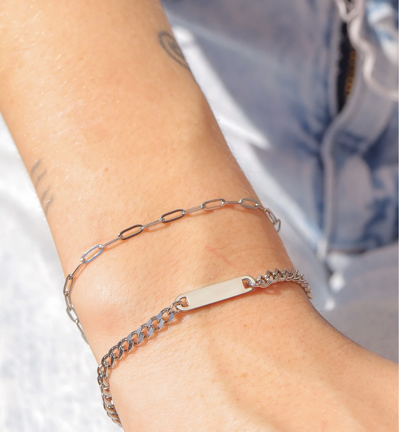 Bracelet with dog's name- Curb chain Stainless Steel