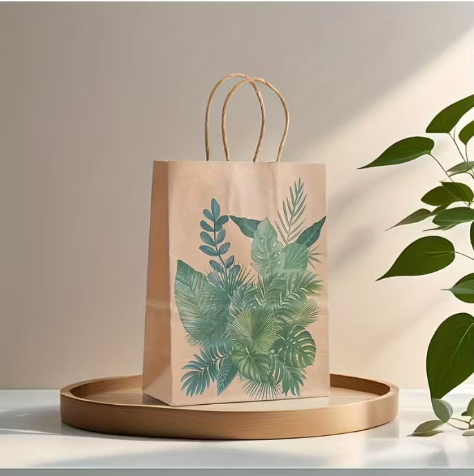 Monsteras and palm leafs gift bag- 21x15cm