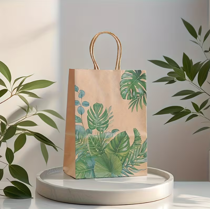 Monsteras and palm leafs gift bag- 21x15cm