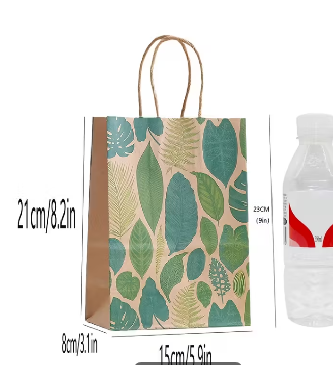 Monsteras and palm leafs gift bag- 21x15cm