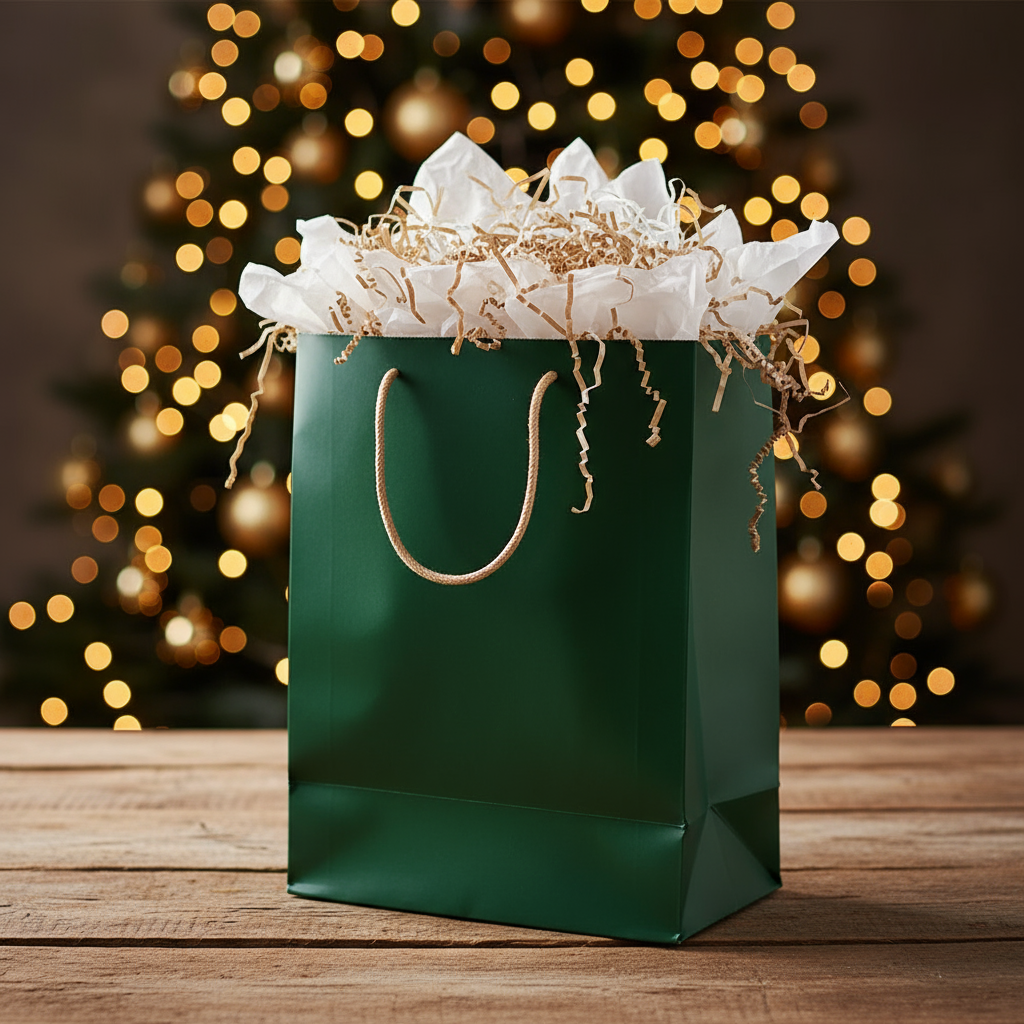 Paper gift bag- Forest green 21x15cm