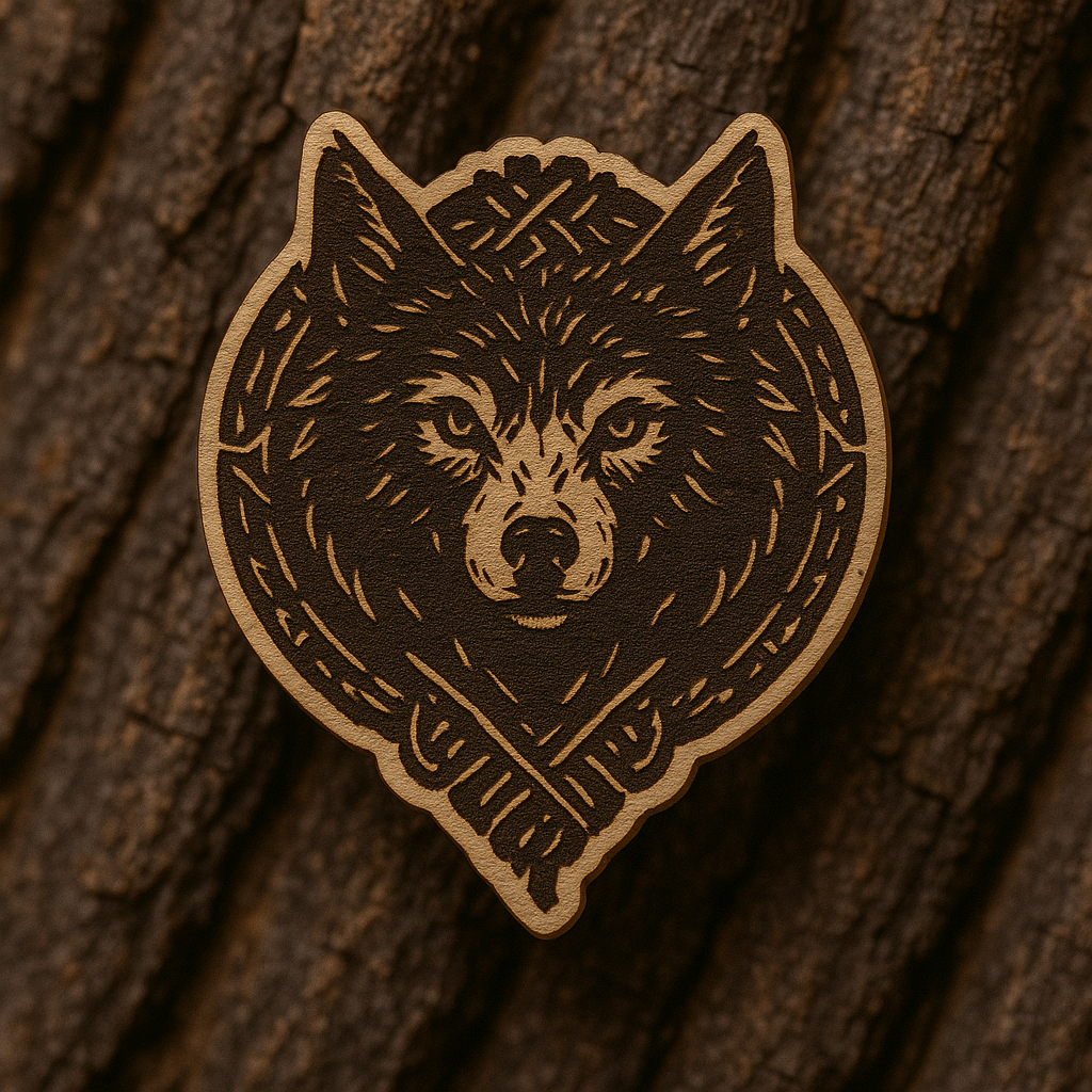 Wolfs head 33x26mm pin
