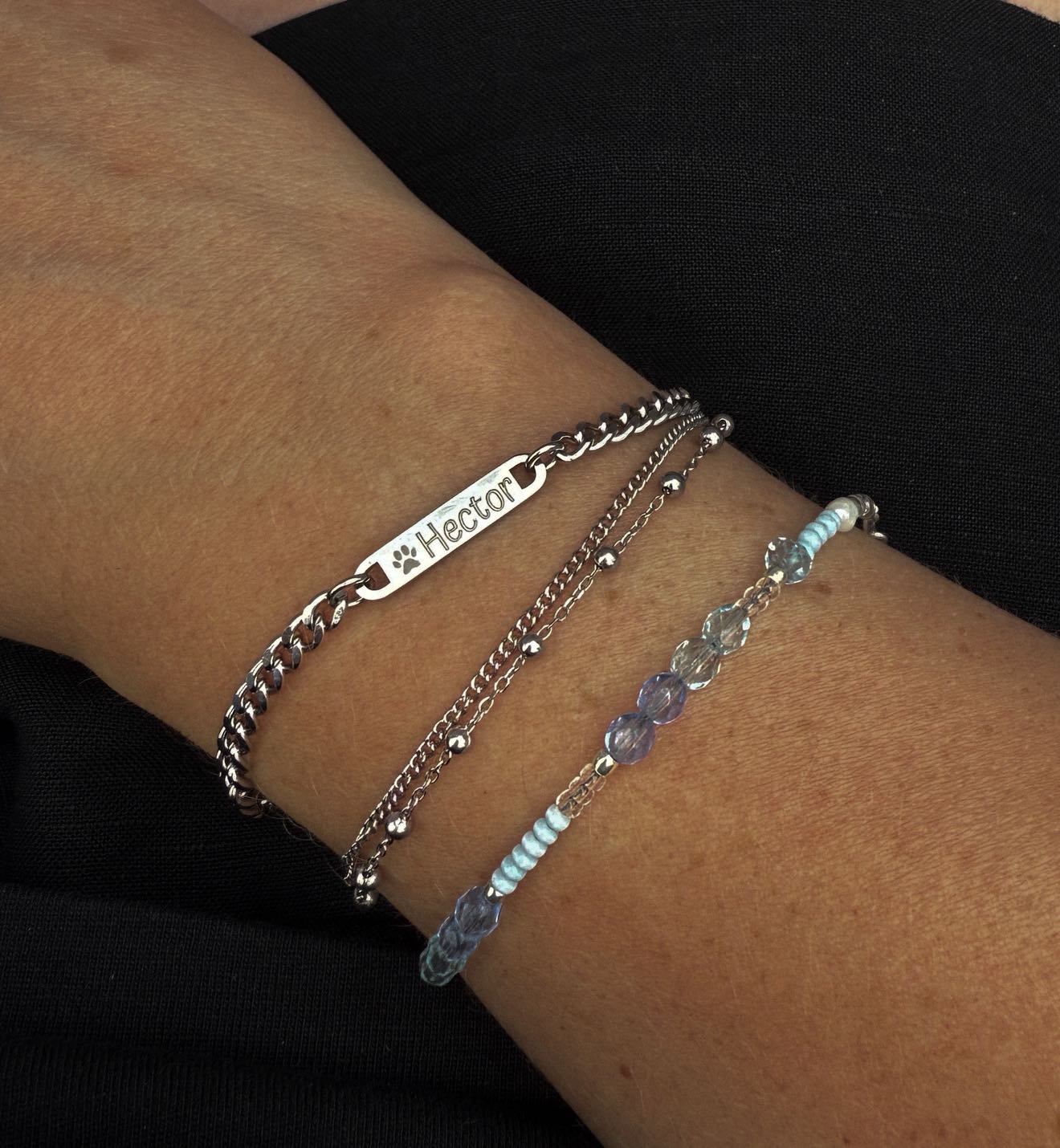 Bracelet with dog's name- Curb chain Stainless Steel