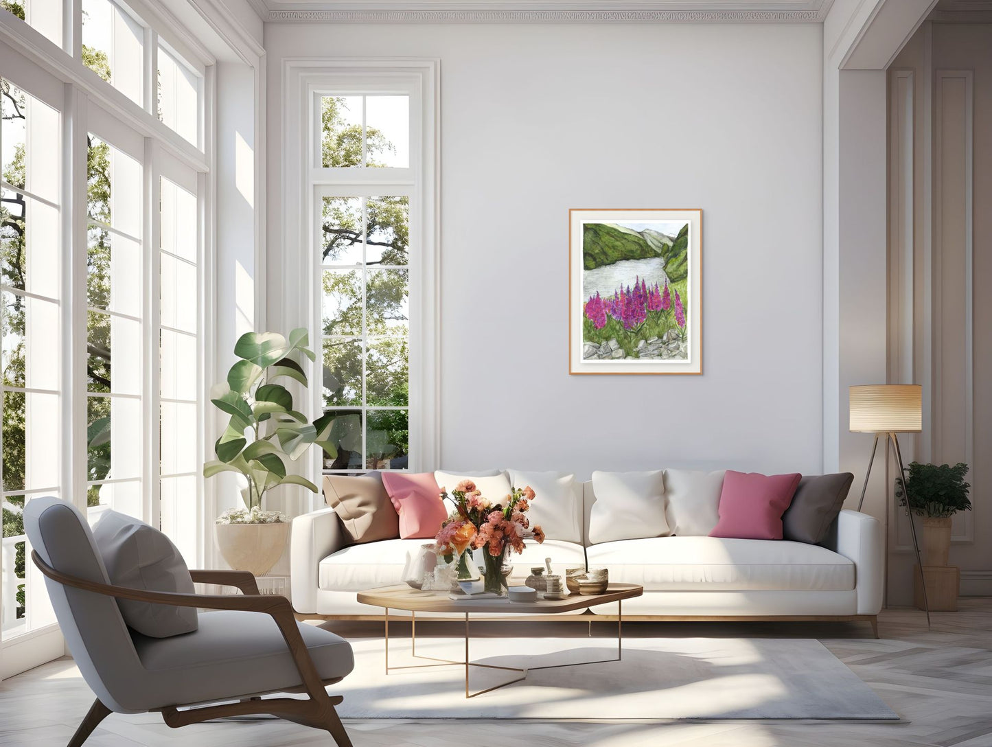 A3 Poster Scenery-Flam river and Fireweeds