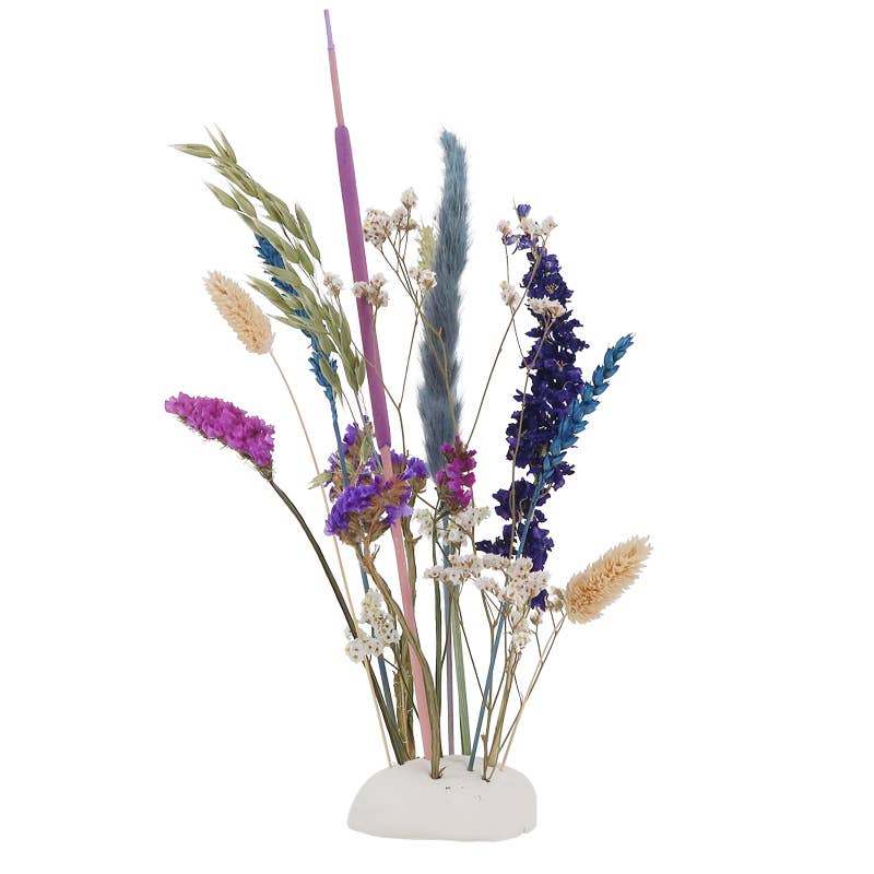 Gedroogde bloemen en klei DIY set blauw