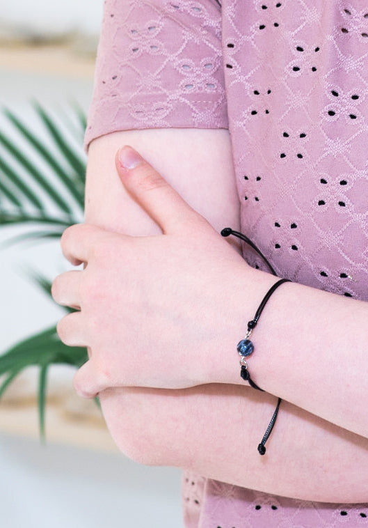 Sodaliet stenen kralen textiel armband