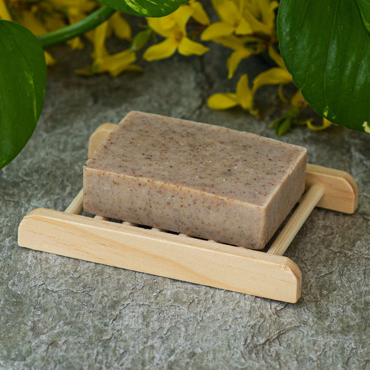 Jabón exfoliante 100% natural de canela y coco, sin aroma