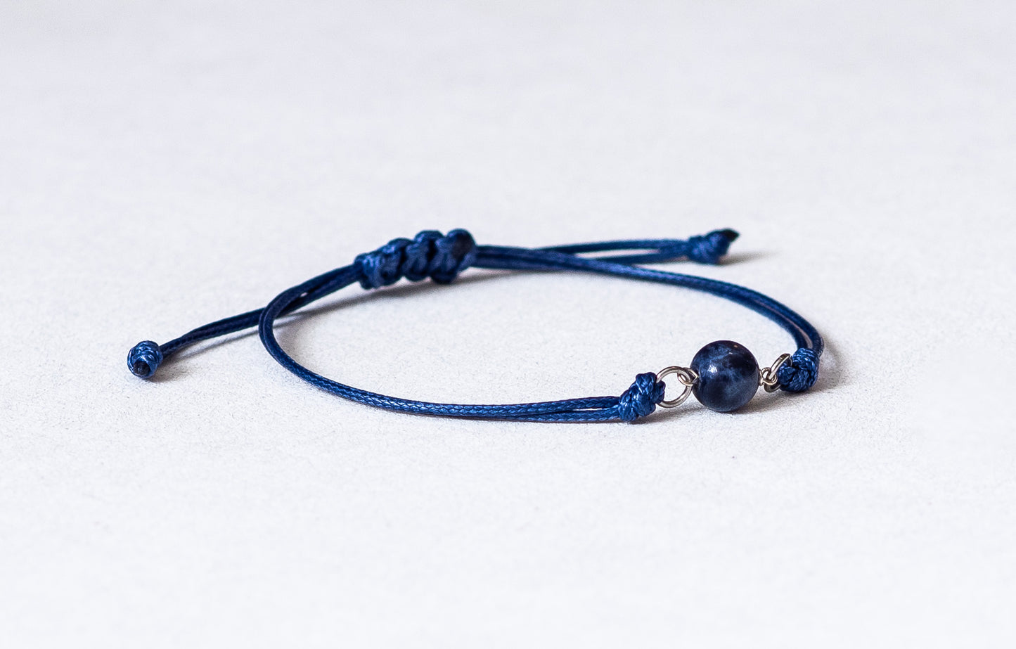 Sodaliet stenen kralen textiel armband