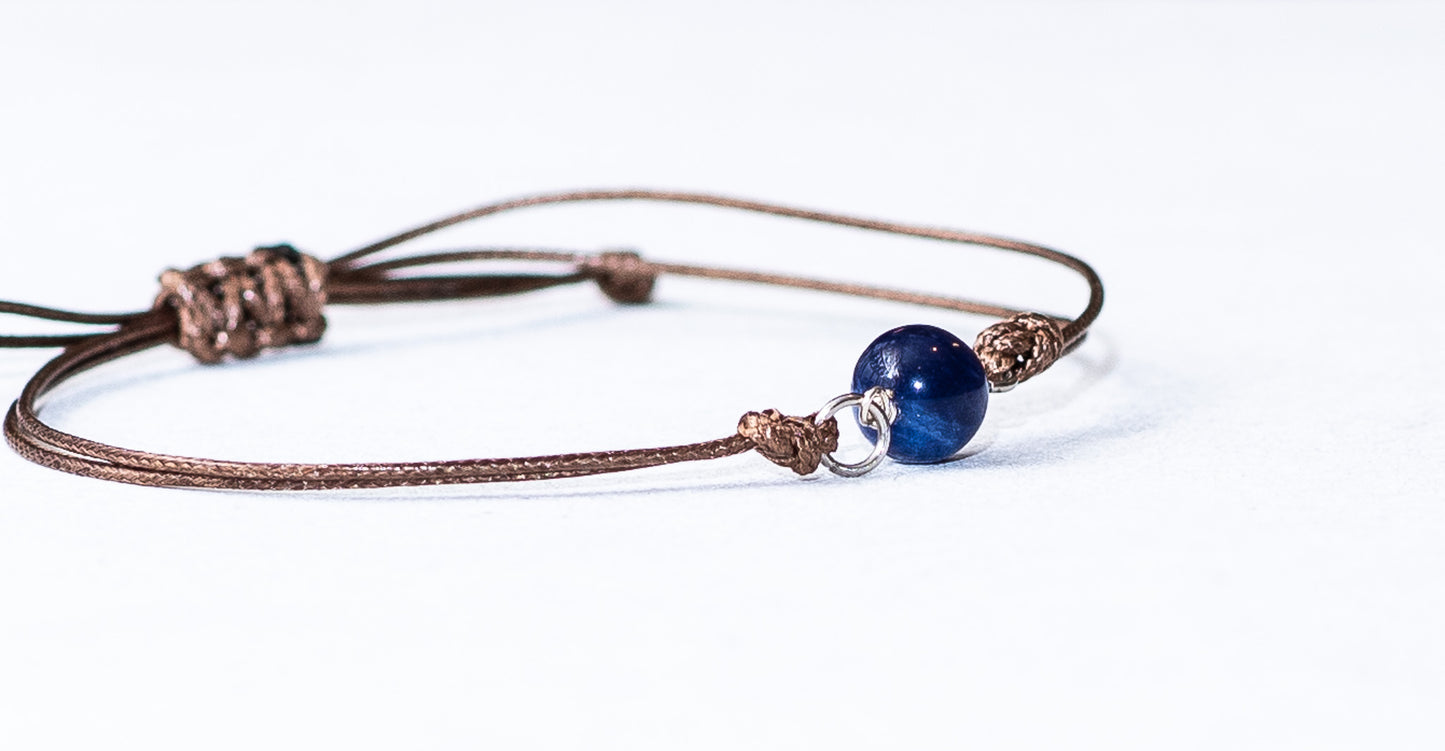 Sodaliet stenen kralen textiel armband