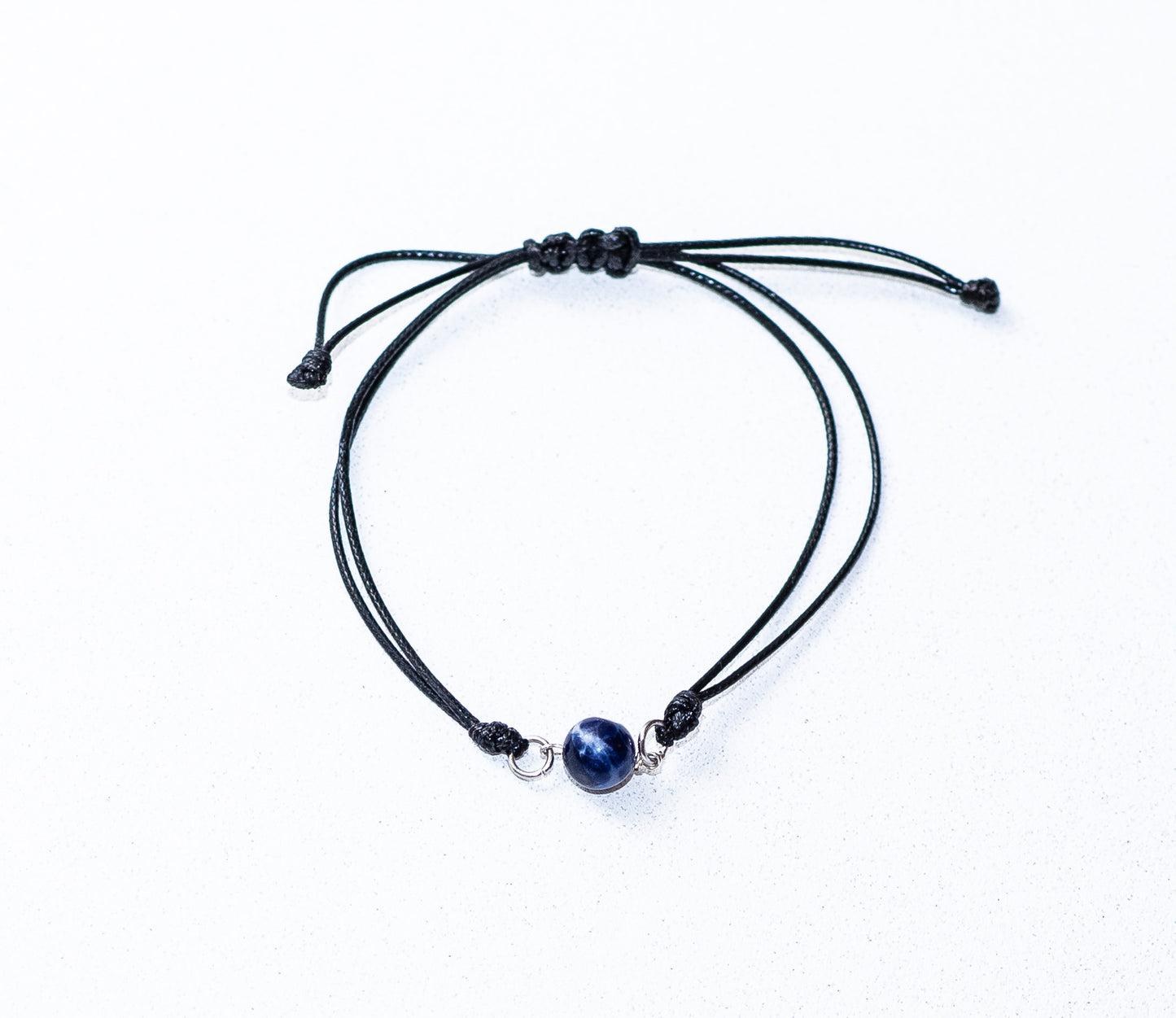 Sodaliet stenen kralen textiel armband