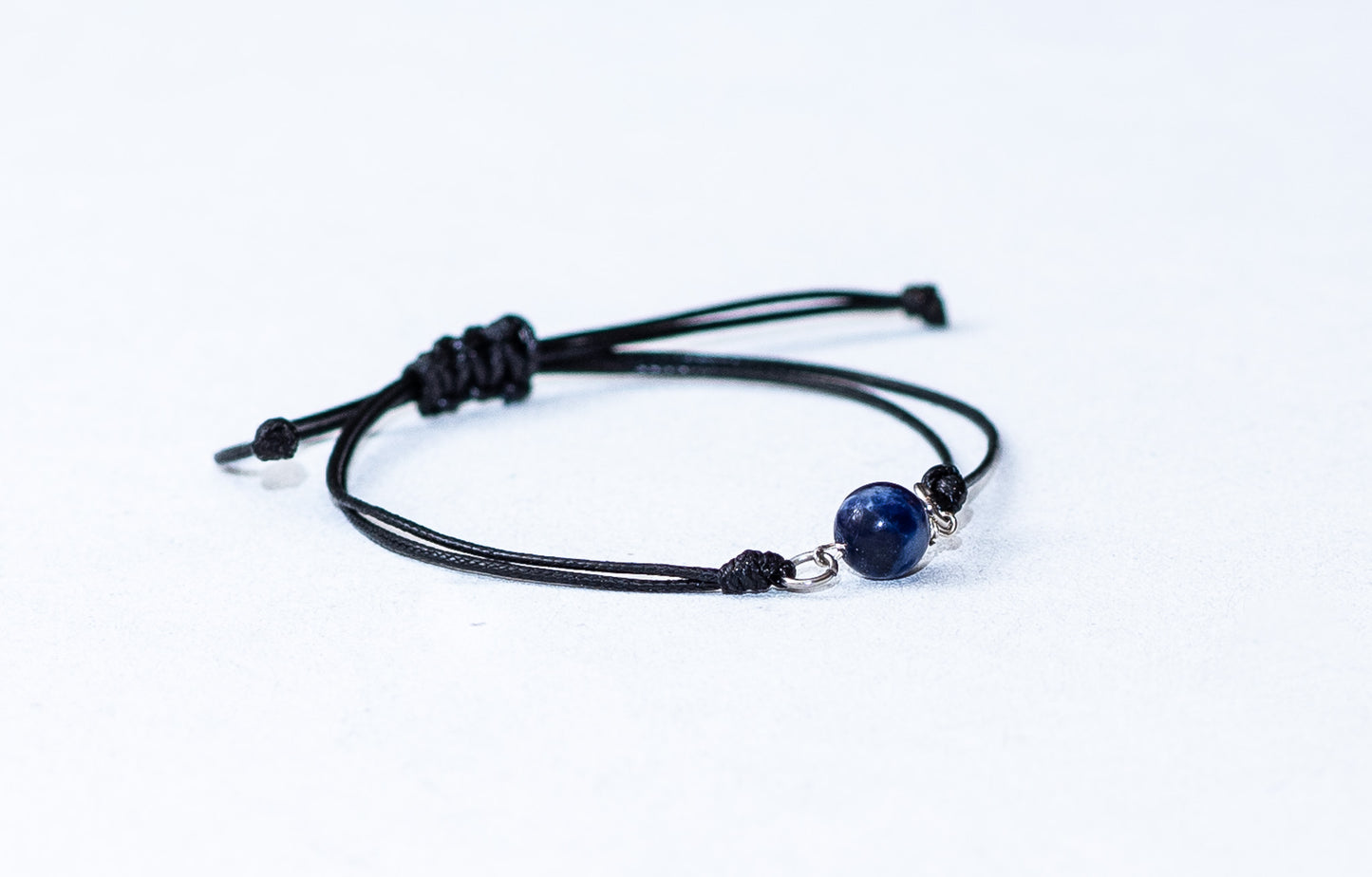 Sodaliet stenen kralen textiel armband