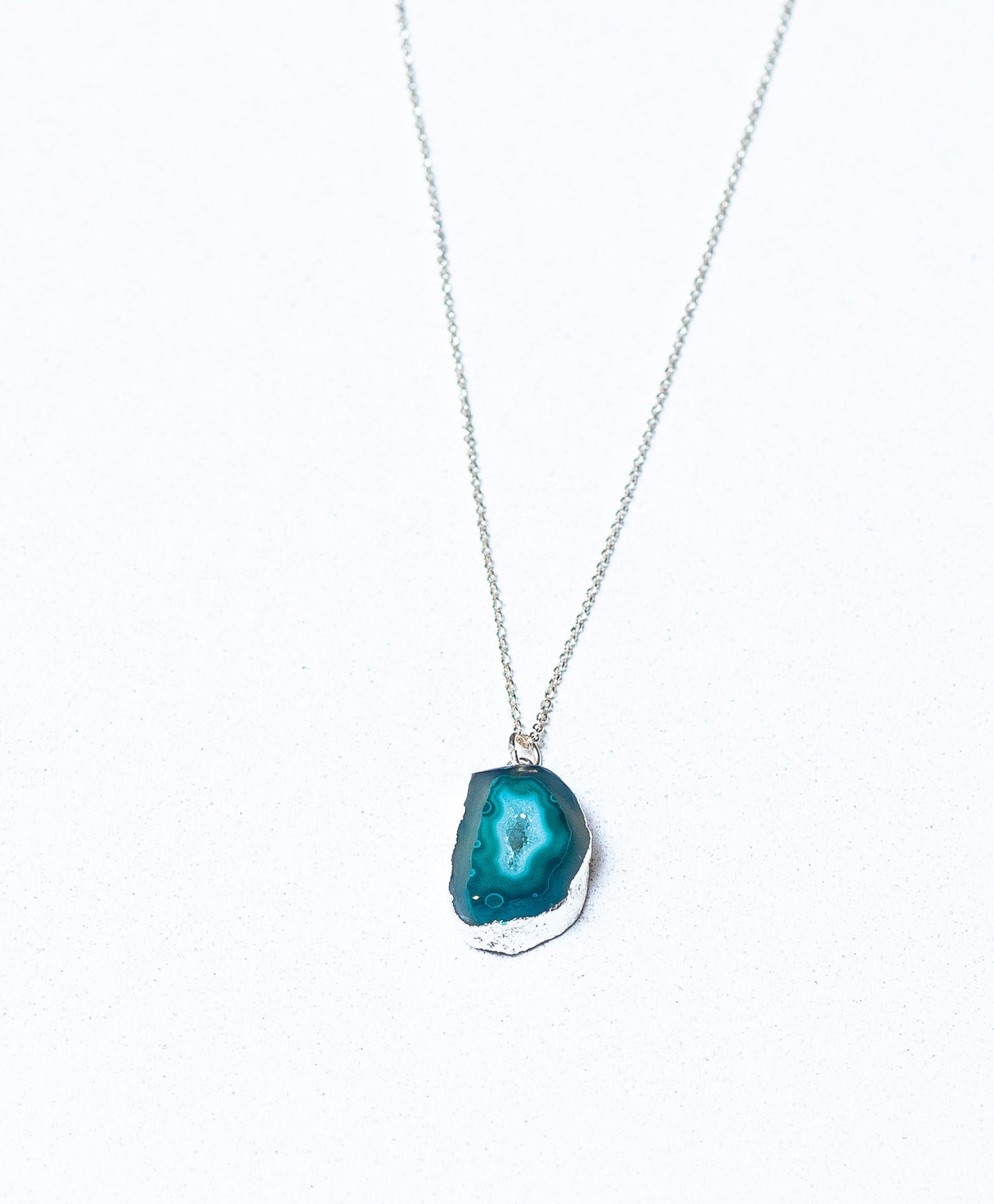 Agaat stenen plaat ketting groen