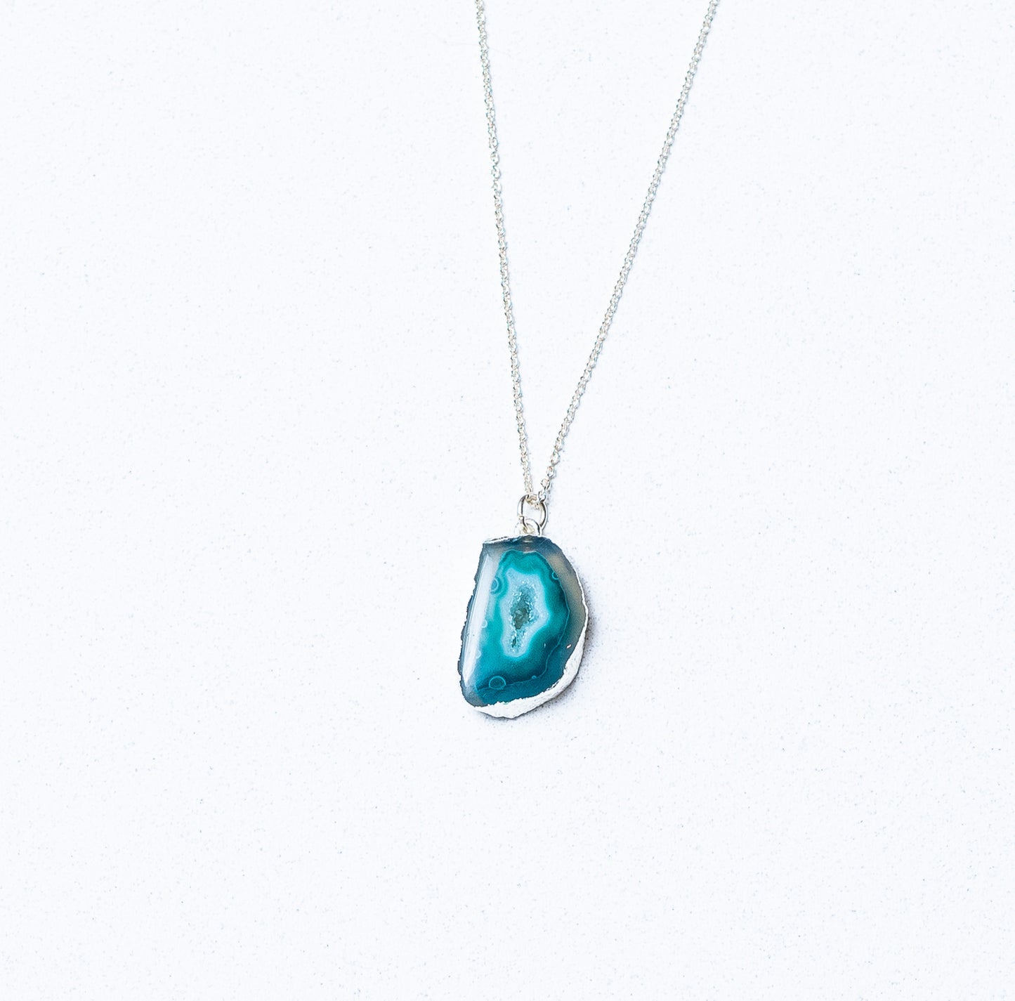Agaat stenen plaat ketting groen