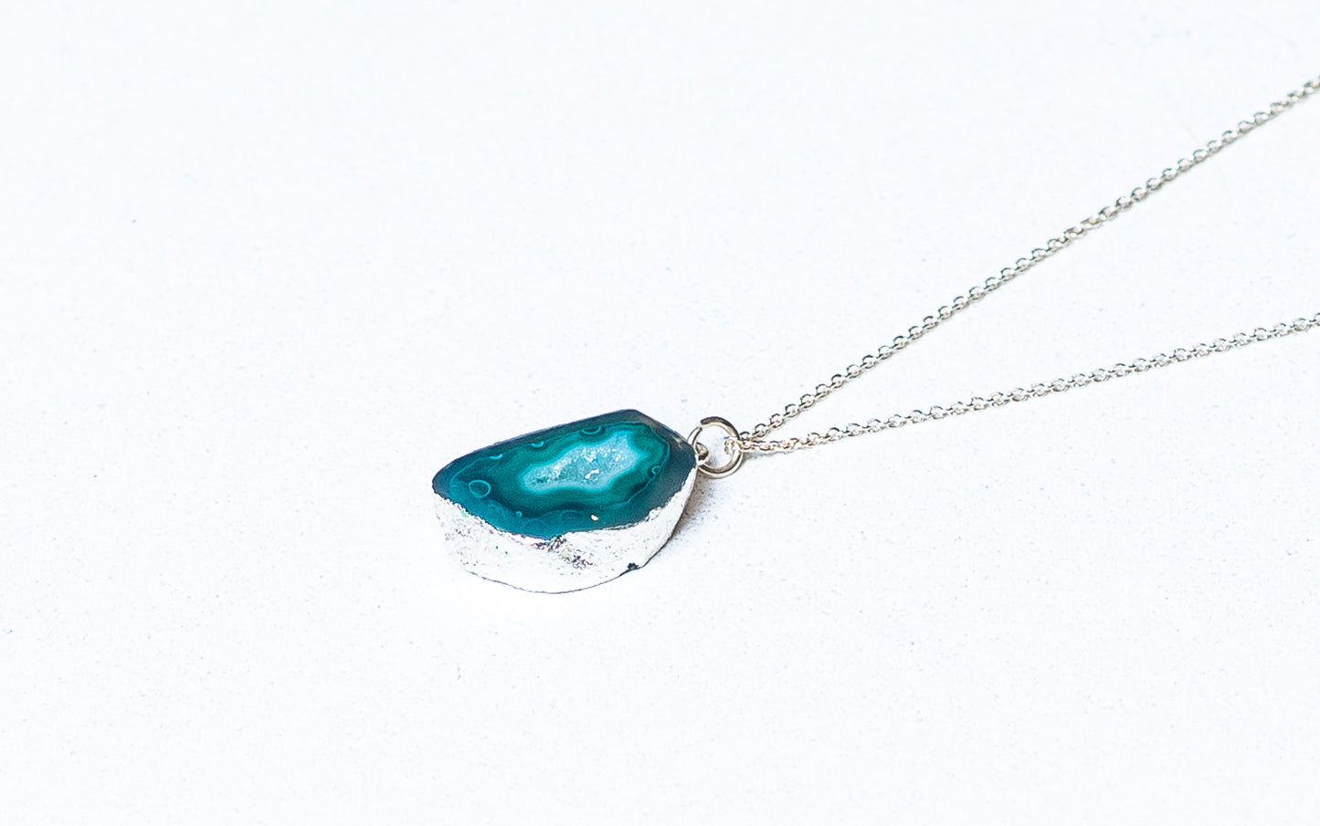 Agaat stenen plaat ketting groen