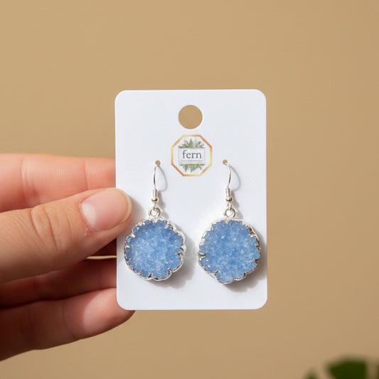 Solar quartz stone earrings 925 silver