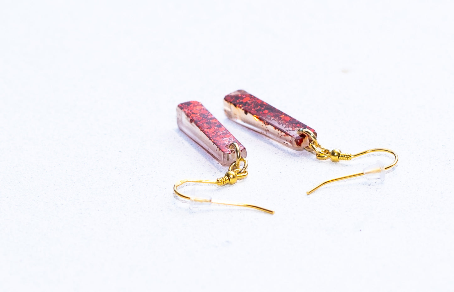 Røde glitterøredobber